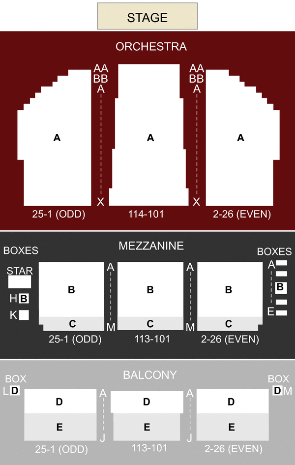 National Theater Seating Chart
